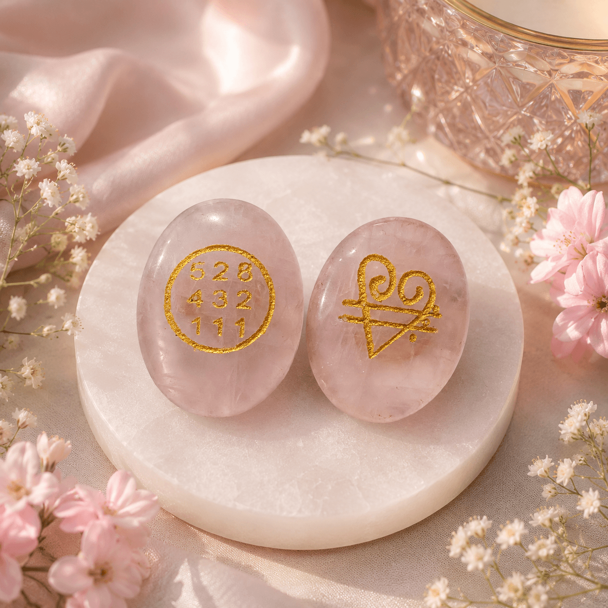Rose quartz  love coin 